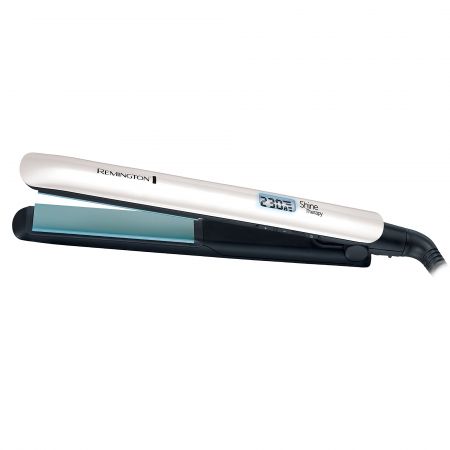 Placa de indreptat parul Remington Shine Therapy S8500, 230 grade, LCD, Alb