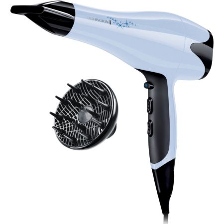 Uscator de par Remington Sapphire Pro AC5099, 2200 W, 3 Setari temperatura, 2 Setari viteza, Negru/Albastru