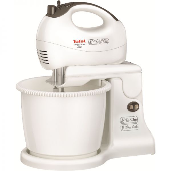 Mixer cu bol Tefal Prepline HT412, 450W, 5 viteze (Alb)