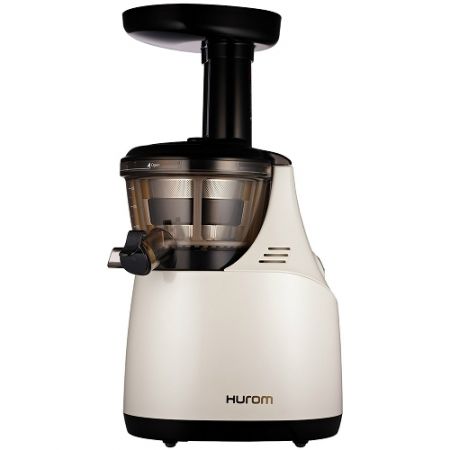 Storcator de fructe si legume cu melc Hurom HE, 150W, 70 RPM, Recipient suc 0.3 l, Recipient pulpa, Alb Ivoire