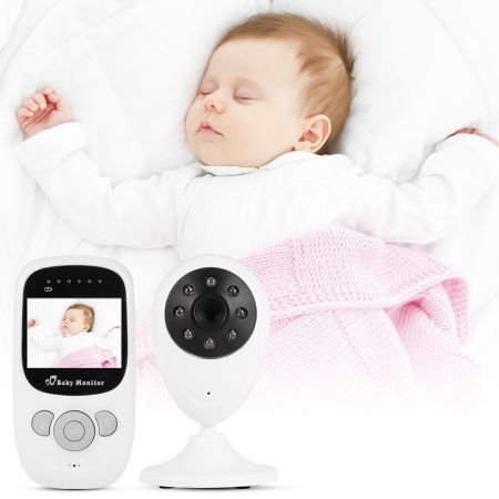 Baby Monitor Audio Video, Original iMK SP880™ + CADOU Selfie Stick Color Night Vision IR LED, 2.4 inch, Sistem Monitorizare Bebelusi Temperatura, Functie Push to Talk, Rotire 360⁰ Digital Wireless 2.4G, Cantece Leagan, 360⁰