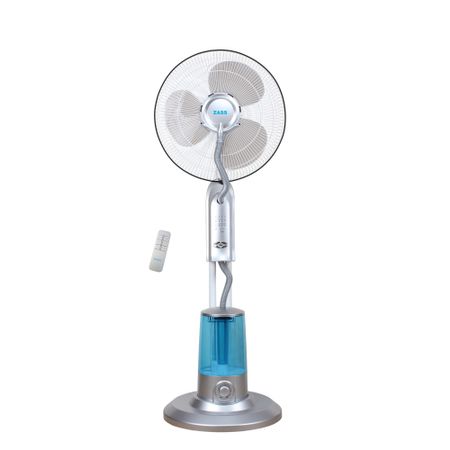 Ventilator cu telecomanda si pulverizare apa Zass ZMF 02 Silver, 75 W, pulverizare super fina 320 ml/h, 3.2 L capacitate rezervor, 3 trepte