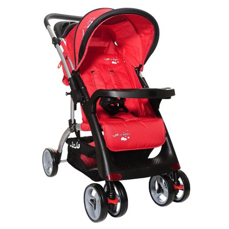 Carucior cu maner reversibil Juju, I Love My Parents, Rosu – Review detaliat si Pareri