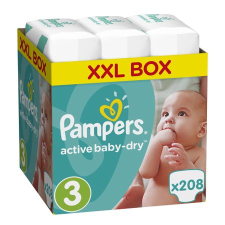 Scutece Pampers Active Baby XXL BOX 3 Midi, 5-9kg, 208 buc – Review si Recomandari