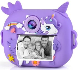Aparat foto copii cu printare, VALA® 4K UNICORN violet